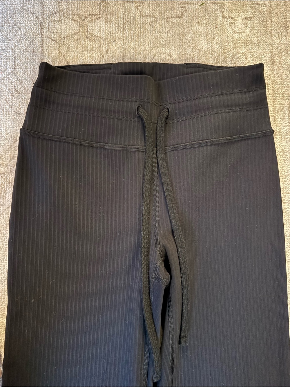 ⁠Lululemon Groove High Rise Ribbed Wide Flare- Black, Size 4